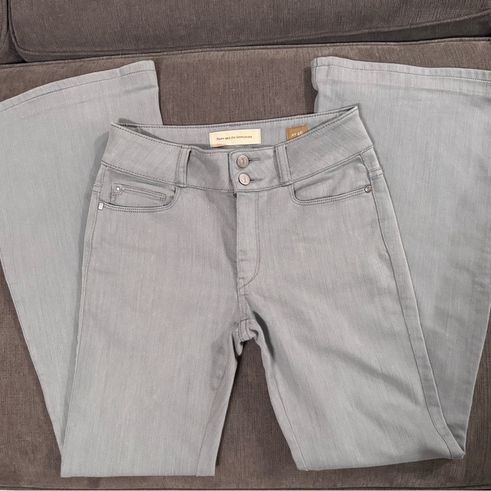 Pilcro Anthropologie Light Blue/Green Stretch Flare size 26